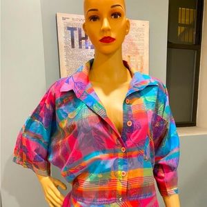 Vintage swing dress with oversized shoulders size 16